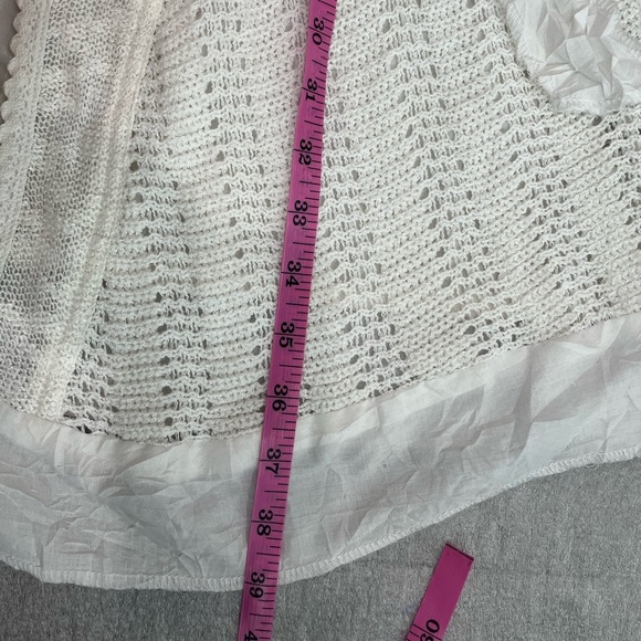 [M]Linea Domani Mixed Fabric and Textures Tie Up open knit Cardigan - Picture 6 of 9